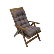 Sones 110x50cm Dome Su Geçirmez Güneş Geçirmez Bahçe Katlanır Yüksek Sırtlı Sandalye Minderleri, Renk: Koyu Gri