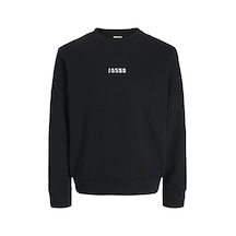 Jack & Jones Jack Jones Küçük Yazı Baskılı Erkek Sweatshirt 12282821 Siyah