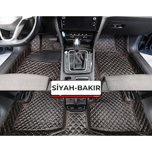 Volkswagen Vw Golf 7-7.5 2012-2020 Siyah Üzeri Bakır Dikiş 8d Diamond Tam Kaplama Deri Oto Paspas