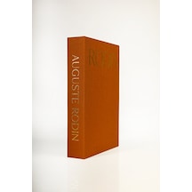 Kumaş Kaplı Kahve Gold Rodin Dekoratif Kitap Kutu