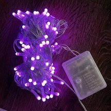 10m 100 Led Damla Uçlu Pembe Işık Şeffaf Kablo Renkli