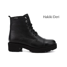 Gönderi(R) Gönderi R Siyah Floter Fermuarlı Kauçuk Taban Hakiki Deri Postal Bot Siyah Floter