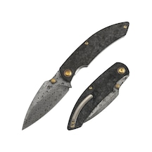 Kansept Falk Karbon Fiber Sap Damascus Çelik Çakı K1142a1 Kum