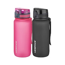 Uzspace 2'li Tritan Matara Seti 650 Ml 14 Farklı Renk Seçeneği Fiftyfifty -3037seta Pembe-Siyah