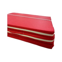 Katlanır Sünger Tek Kişilik Yer Yatağı 80x180x6 CM Kırmızı Kırçıllı