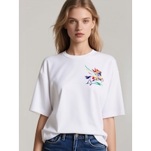 Pegasus Oversize Unisex T-shirt Beyaz
