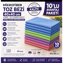 10'lu Mikrofiber Temizlik Bezi Seti 40 40cm Karışık