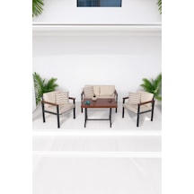 Neokas Balkon Mobilyası, Metal Oturma Grubu, Balkon Seti, Kafe Koltuğu, Bekeleme Alanı Koltuğu, 1 + 1 + 2 + M Antrasit