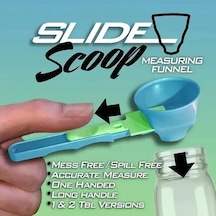 Trendooze Blue 2si1 Protein Ölçeği Mavi Renk Mutfak Gadgetı Kayar Huni Ev Dekorasyonu Mavi