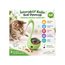 İnteraktif Kuğu Hacıyatmaz Kedi Oyuncağı Ödül Mama Hazneli Kızılötesi Işıklı - Yeşil
