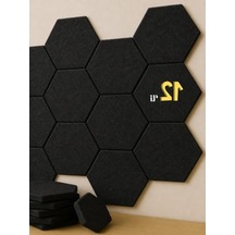 12 Adet Kendinden Yapışkanlı Akustik Panel, 7mm Kalınlık