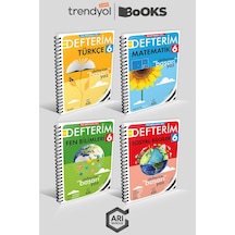 6. Sınıf Defter Seti 4'lü Türkçe, Matematik, Fen Bilimleri , Sosyal Bilgiler