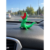 Hareketli Yaylı Kertenkele Araç İçi Torpido Süsü Motosiklet Aksesuar 0