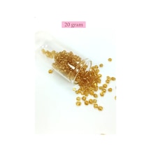 Tedar Dökme Cam Kum Boncuk Büyük Boy 6/0 4 Mm - 20 Gram - Şeffaf Bal - Bnc083 Najmaddin (No:1) 8.5Cm X 10.5 Cm