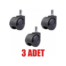 3 Adet Büro Tipi Pimli Plastik Koltuk Sandalye Tekeri 50mm Diğer