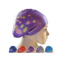 Ankatek Uzun Saçlar İçin Sones Baskılı Silikon Yüzme Bonesi Su Geçirmez Yüzme Bonesi Mor Bw Mor Mor