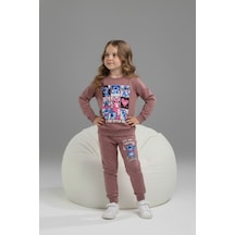 Serenad Kids Stıtch Kareli Penye Kız İkili Takım 3-10 Yaş -je261061275 - Gül Kurusu