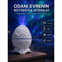 Gece Lambası Yumurta Işık Speaker Yeni Nesil Dinozor Yumurtası Görünümlü Altın - Çok Renkli