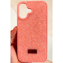 İphone 16 Yıldız Tozu Premium Pembe Silikon Kılıf
