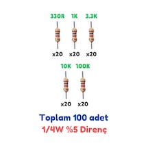 Tht Direnç Seti 1/4w %5 100 Parça 5 Çeşit
