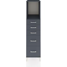 Kronos Dolap Tek Raflı 5 Çekmeceli 44x59x182 Antrasit-antrasit Antrasit
