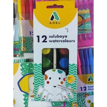 4 X 12 Renk Boyama Seti 12 Li Kuru Sulu Pastel Keçeli Boya Seti