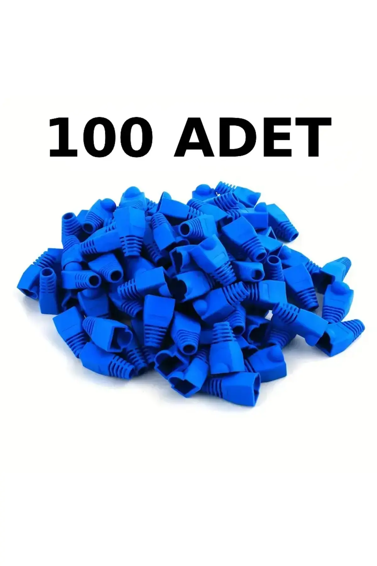 100'lü Paket Rj45 Cat6 Cat6e Cat5 Cat5e Ethernet Ağ Kablosu Koruma Cover Kılıfı Kablo Konektörü Mavi