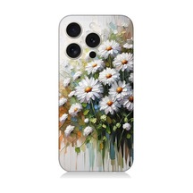 Apple iPhone 16 Pro Max Uyumlu Papatya Buketi Desenli Silikon Kılıf Çok Renkli