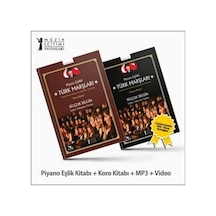 Piyano Eşlikli Türk Marşları - 2 Kitap Takım Piyano Eşlik Kitabı + Koro Kitabı + MP3 + Video - Selçuk Bilgin - Müzik Eğitimi Yayınları