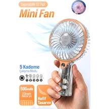 Auhma Aufn04 Taşınabilir Mini El Fanı Şarjlı, Sessiz, 500mah Type-c Kablosuz Mini Fan