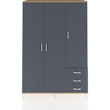Hyperion Dolap 6 Raflı 3 Çekmeceli Tek Askılı 132x44x195 Çam-antrasit/antrasit Antrasıt/antrasıt