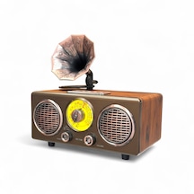 Rt-748a Nostaljik Gramafon Görünüm Radyo,şık Tasarım Ahşap Trend Nostalji Radyo