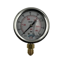 Ø 63 - 0 - 160 Bar 1/4 Alttan Çıkışlı Gliserinli Manometre