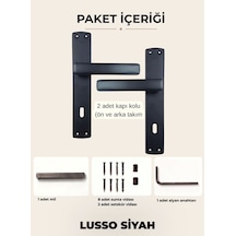 Lusso Siyah Aynalı Kapı Kolu Lüks Oda Kapı Kolu