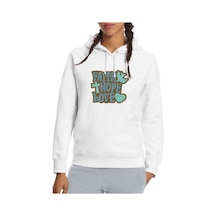 Love Hope Faith Baskılı Beyaz Kadın Kapşonlu Sweatshirt (534768069)