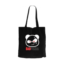Baby Bad Panda Siyah Kanvas Bez Çanta Siyah