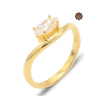Mekik Model Mozanit Taşlı Gold Kaplama 925 Ayar Gümüş Kadın Yüzük 201025888