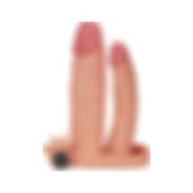 Zaga Oyun 2.5 CM Uzatmalı Çiftli İçi Boş Titreşimli 18 CM Çatal Dildo Penis Kılıfı