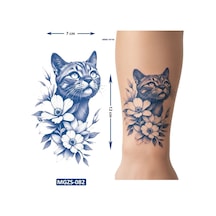 Çiçek Kedi Geçici Dövme Yarı Kalıcı Aylık Yapıştırma Dövme