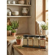 Leelahome 4'lü Set Standlı Kare Baharatlık 140 Ml - Antrasit Antrasit