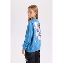 DeFacto Kız Çocuk Relax Fit Bisiklet Yaka Sırt Baskılı Sweatshirt D6496A8NSBE765 Mavi DeFacto Kız Çocuk Relax Fit Bisiklet Yaka Sırt Baskılı Sweatshirt D6496A8NSBE765 Mavi