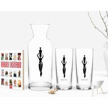 Kişiye Özel Renkli Baskılı İsimli İkili Rakı Bardağı Karaf Ve Cep Kitabı Hediye Seti-118
