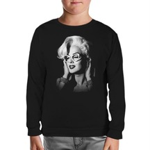 Marilyn Monroe Siyah Çocuk Sweatshirt