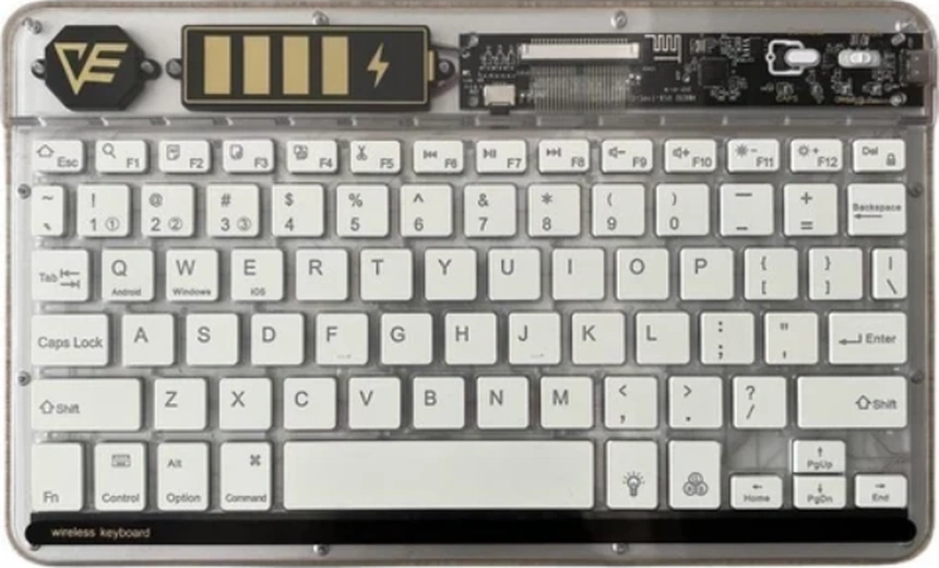 Zr612 Rgb Şeffaf Beyaz Bluethooth Klavye