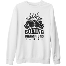 Boxing - Şampiyon Beyaz Kalın Sweatshirt