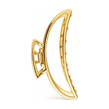 Gold Renk Minimal Büyük Boy Mandal Saç Tokası Modern Geometrik Topuz Tokası Altın