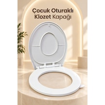 Çocuk Oturağı Entegre Beyaz Aile Klozet Kapağı - Lisinya