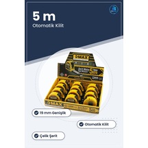 Şerit Metre 5 M X 19 Mm Çelik Otomatik Kilitli Stoplu Ölçüm Aleti