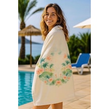 Unisex Desenli Baskılı Deniz Plaj Havlusu Palmiye 70x140 Cm Çok Renkli
