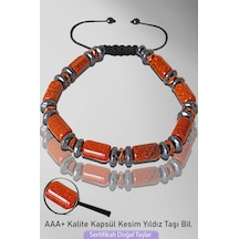 Sertifikalı Rose Hematitli Kapsül Model Aaa+ Kahverengi Yıldız Ta Çok Renkli
